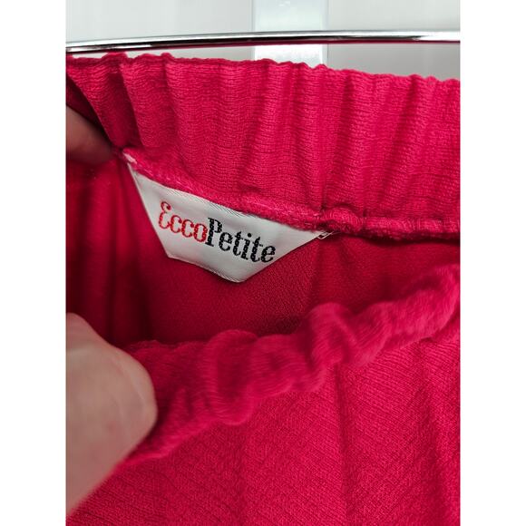 Ecco Petite Womens Sz XL Midi Length A Line Pleated Skirt Bright Pink - Picture 3 of 4